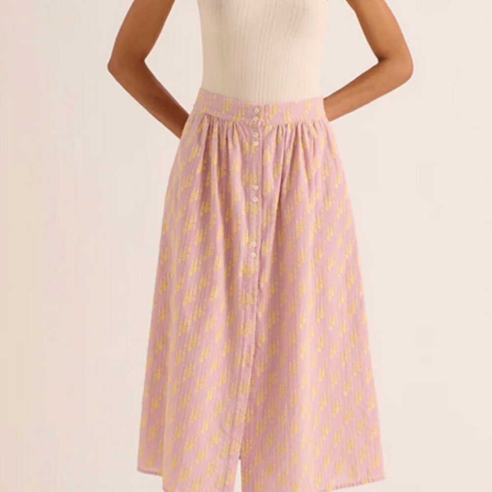 Like New* Balzac Paris Sally skirt with pink and yellow embroidery | size 40